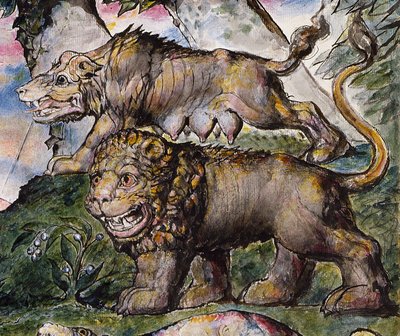Löwe und Wolf von William Blake